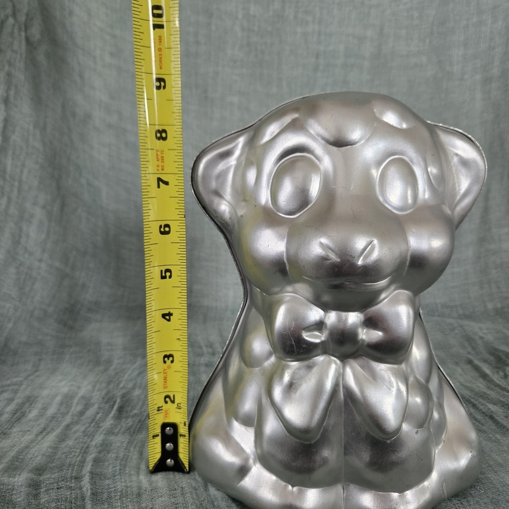 VTG 1974 WILTON  Lamb Cake Pans 3D 2 Piece Aluminum Easter Shower Approx 9x7x6 - Picture 6 of 12